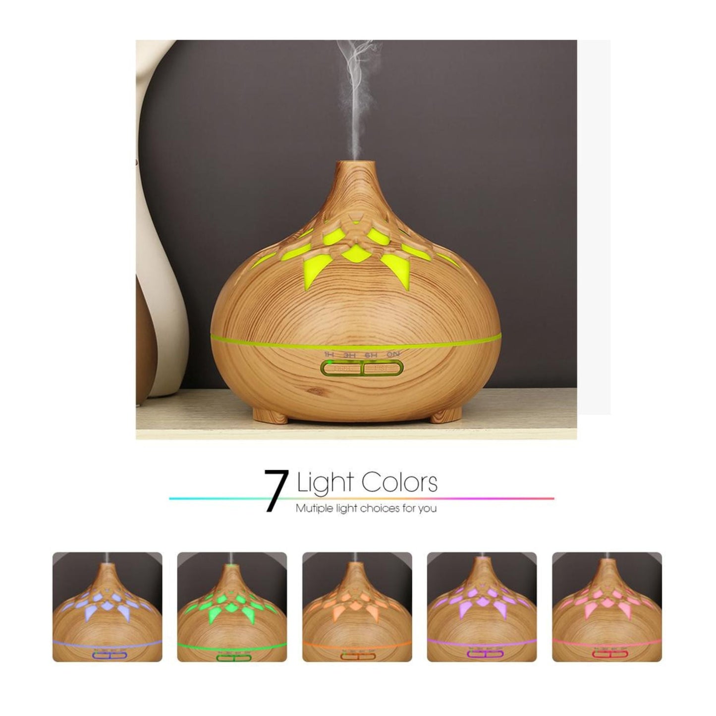Wooden Lattice Ultrasonic Aroma Diffuser